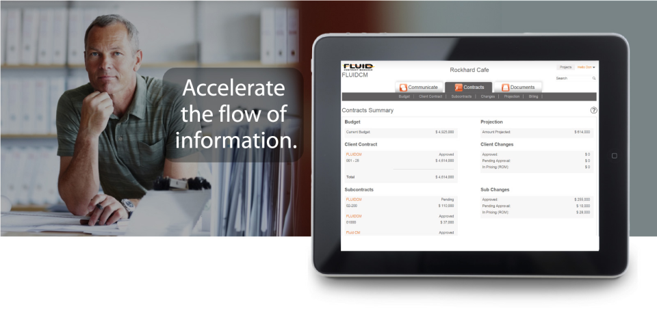 screenshot of Fluid Contract Manager